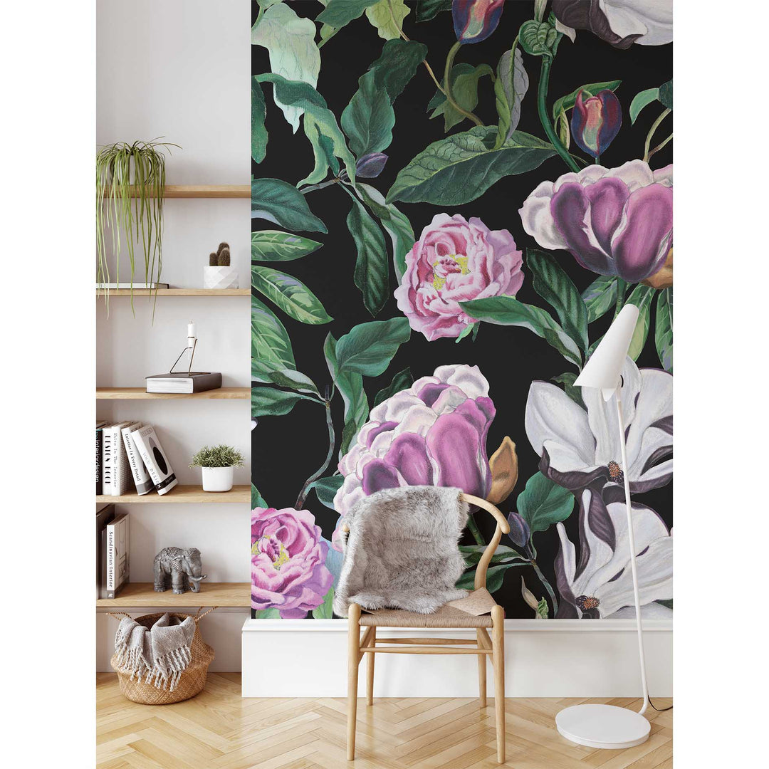 Maple & Peony Designer Wallpaper