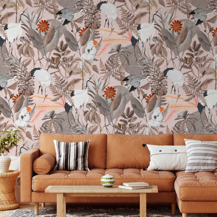 Beautiful Birds (light) Designer Wallpaper