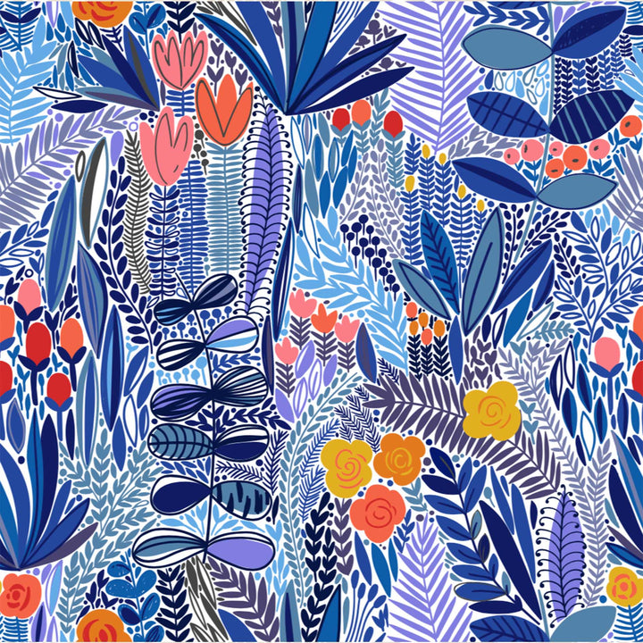 Blue Floral Wallpaper