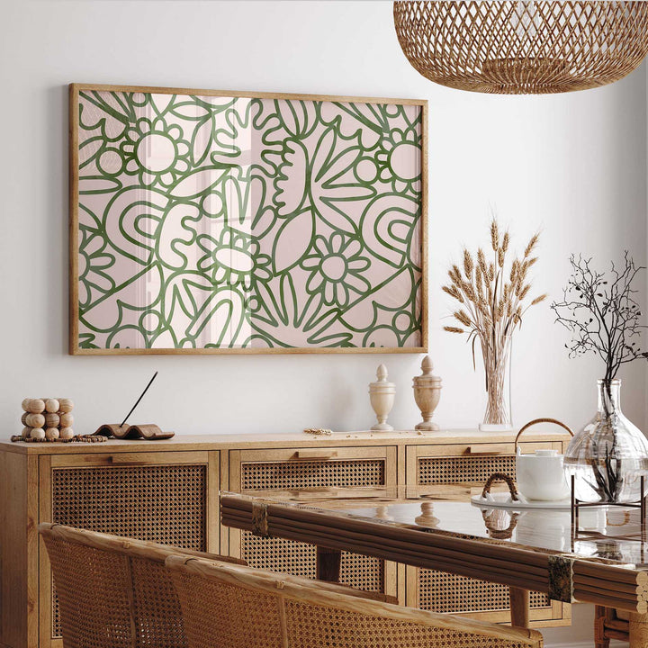 Green Watercolour Flowers